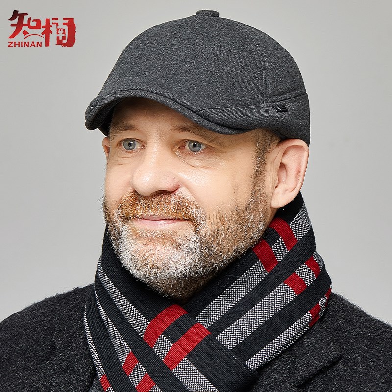 中老年人帽子男士秋冬季s爸爸加绒保暖老人老头爷爷父亲鸭舌帽护
