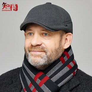 中老年人帽子男士秋冬季s爸爸加绒保暖老人老头爷爷父亲鸭舌帽护