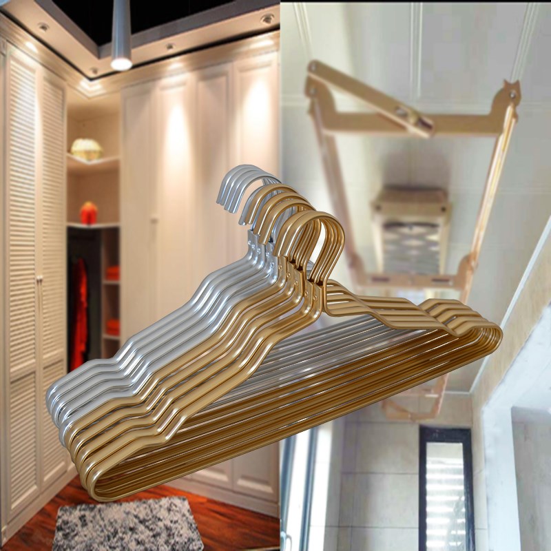 铝合金衣架无痕衣挂成人家用加厚衣服撑子防滑挂衣架金属晾晒衣架