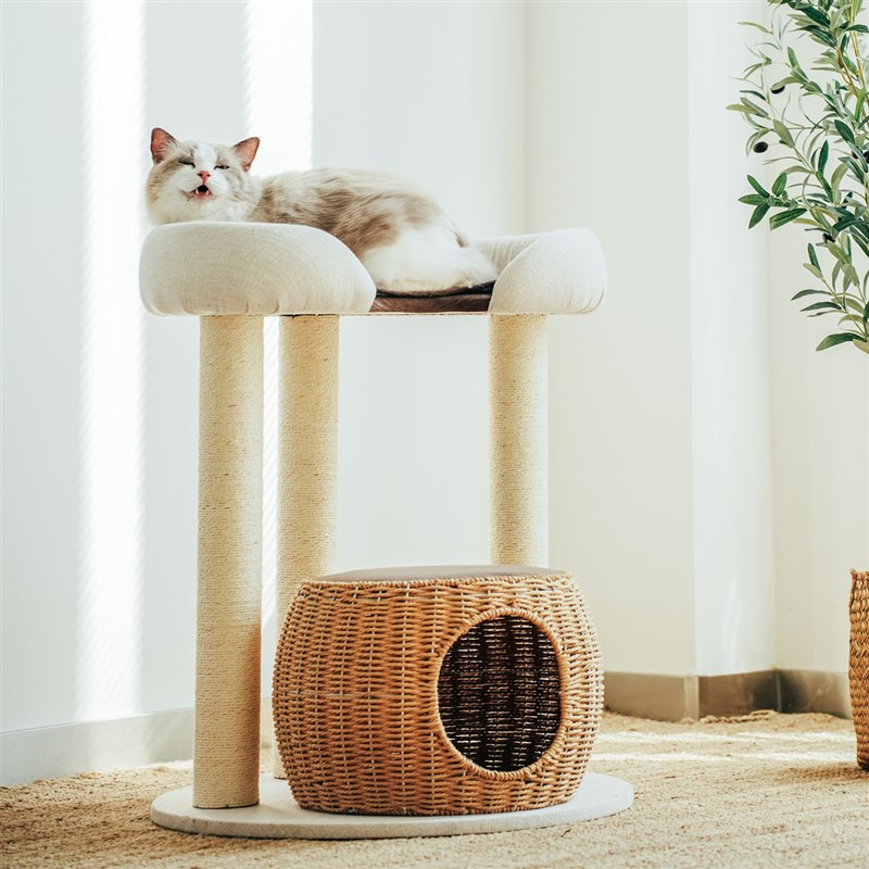 网红大床编织窝藤j编猫窝猫树一体猫爬架豪华猫布偶缅因攀爬剑麻