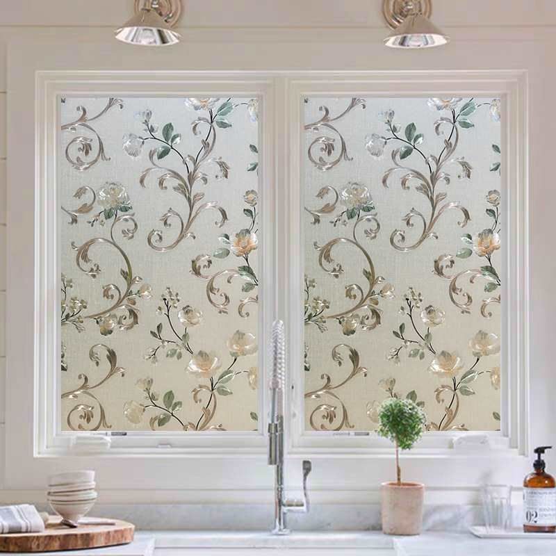 洗澡玻璃贴纸防窥视全遮光外面看不见厕所窗户贴防走光窗纸磨