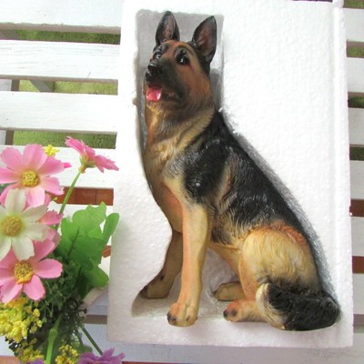 年初大促树脂小号仿真狼狗 桌头装饰德国牧羊犬摆件 厂家直销假狗