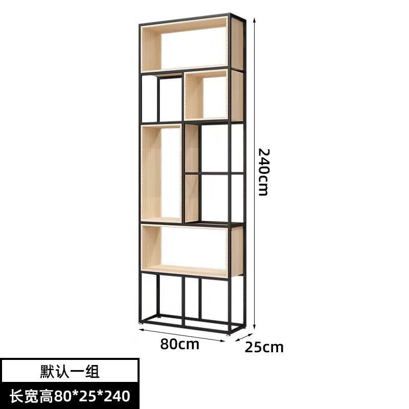 铁艺书架落地隔断置物架办公室屏风书柜展示架餐客厅收纳实木简约