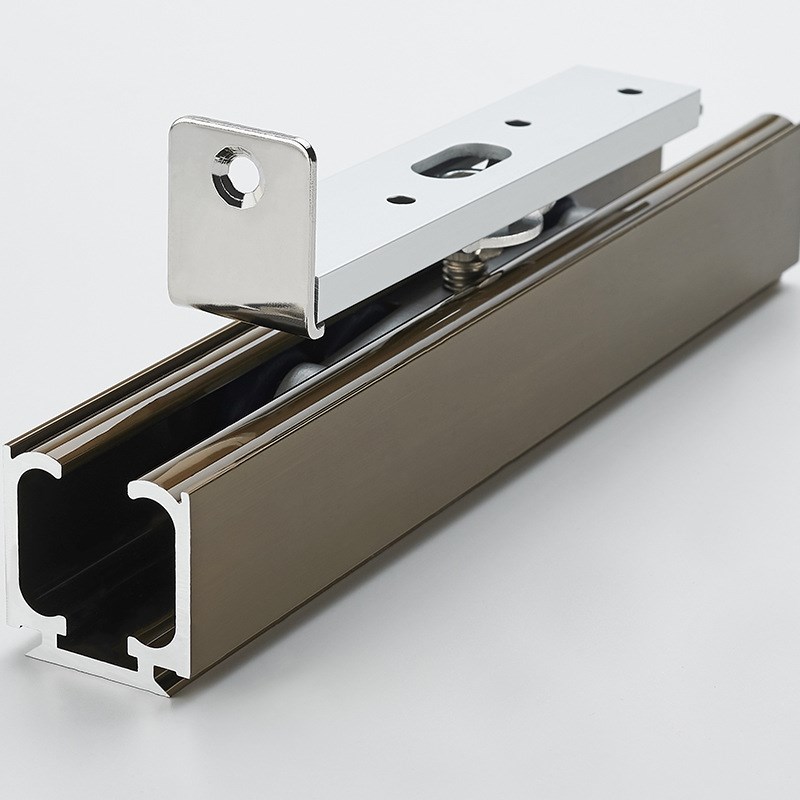 双向缓冲吊轮轨道静音移门滑轮厨房推拉吊门轨道阻尼器吊滑导轨