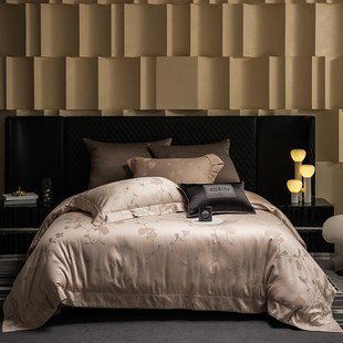 曼妙致雅丨高奢100支长绒棉色织大提花四件套 枝叶花卉四季新中式