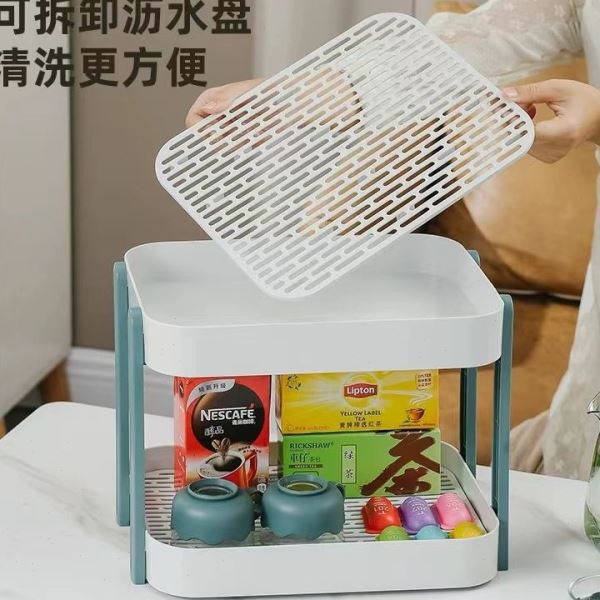 家用沥水茶盘杯架简约双层桌面水杯收纳架供应便捷式沥水架