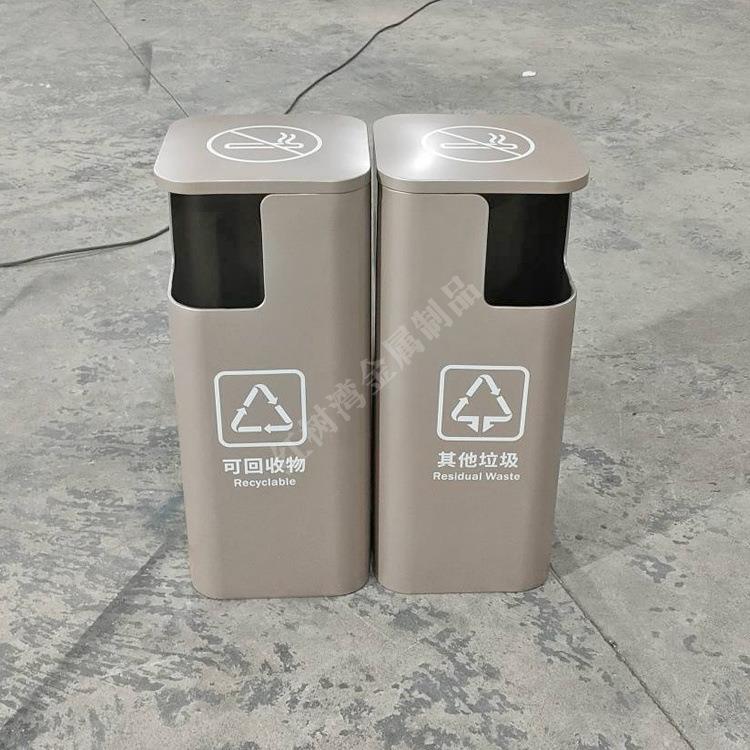 室外小区方形喷塑烤漆组合式不锈钢分类垃圾桶金属侧投口果壳箱