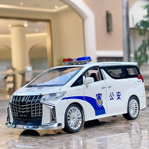 1埃24丰田:尔法警驰模型仿真合金男孩儿J童玩具车奔车特警车公安