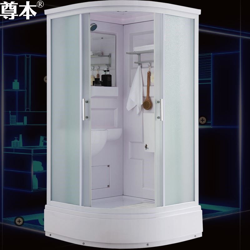 宾馆宿舍带蹲坑扇形淋浴房整体浴室一H体式卫生间沐浴房集成卫生