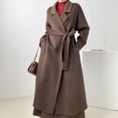 1号链接 毛呢外套 羊驼双面大衣秋冬款 蓝雨 高端爆款