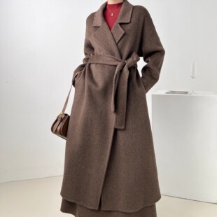 1号链接《蓝雨》高端爆款羊驼双面大衣秋冬款毛呢外套