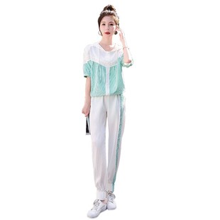 夏天套装女款2025新款两件套时尚网红爆款炸P街时髦洋气休闲运动