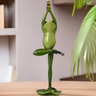Fhrog Desktop Baseball Decoration Resin Frog Decor