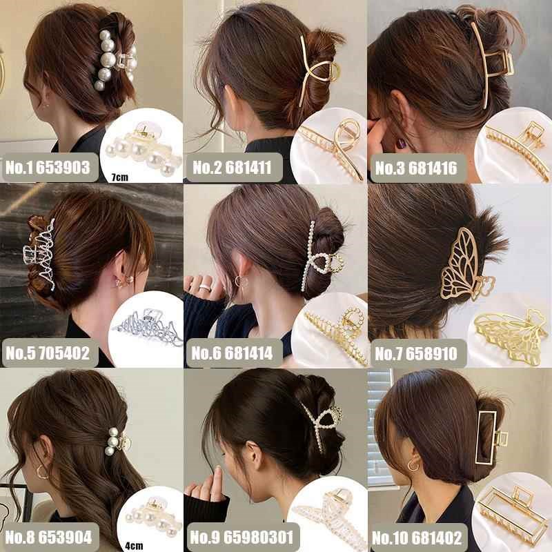 Pearl Hair Claw Set Clip for Women Gold SilveUr Hairpins