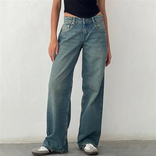 Fit Baggy Vintagie Aesthetic Women Jeans Rise Low Loose