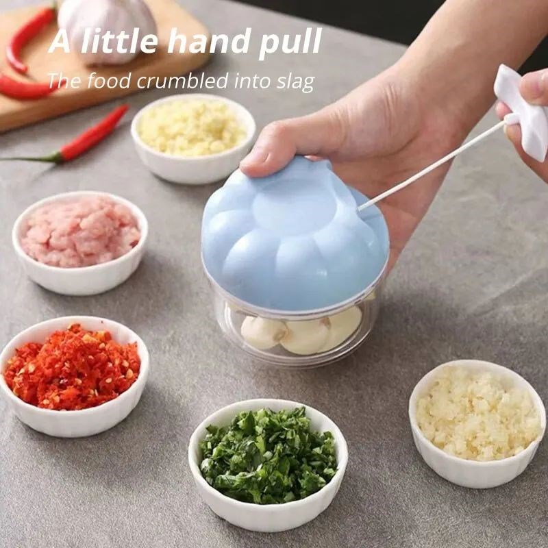 1pc Blue/Pink Manual Garlic MashDer Hand Pull Kitchen Househ