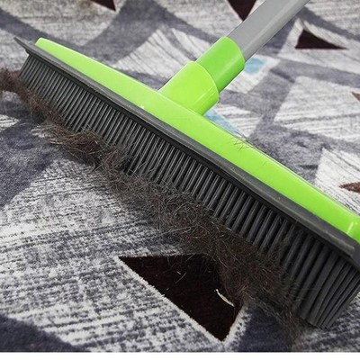 Floor Hairg broom Dust Scraper  & Pet rubber Brush Carpet ca
