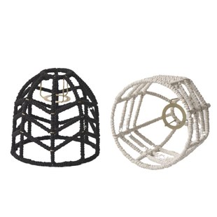 手工编织棉绳灯罩双色可选餐厅民宿酒店高级感吊灯灯罩卧室吊灯罩