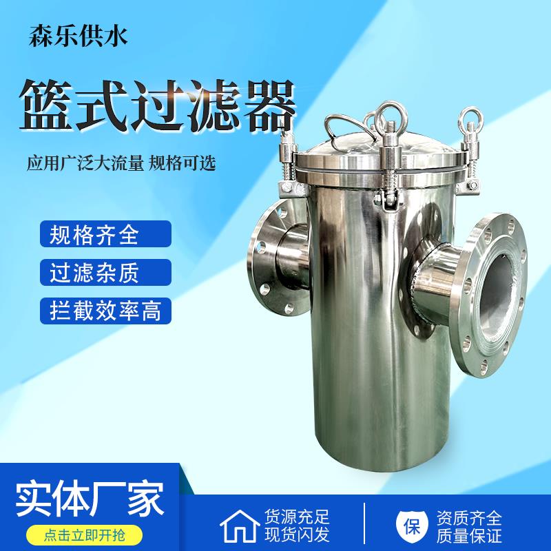 篮式过滤器不锈钢蓝式除污器快开直通式天然气污水管道毛发收集器