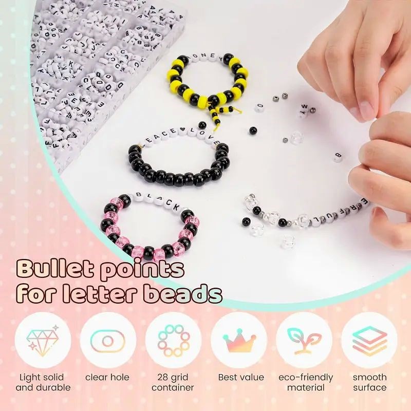 Friendshipg Bracelets Making Kit 1400PCS Letter Beads Assort