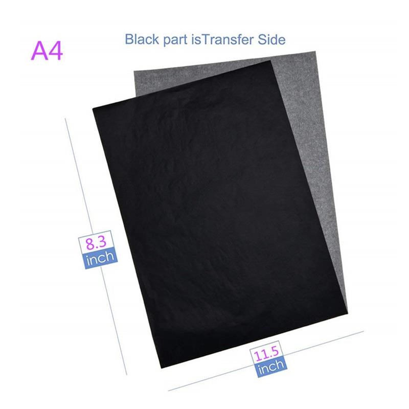 100pcsc A4 Carbon Paper Black Legible Graphite Transfer Trac