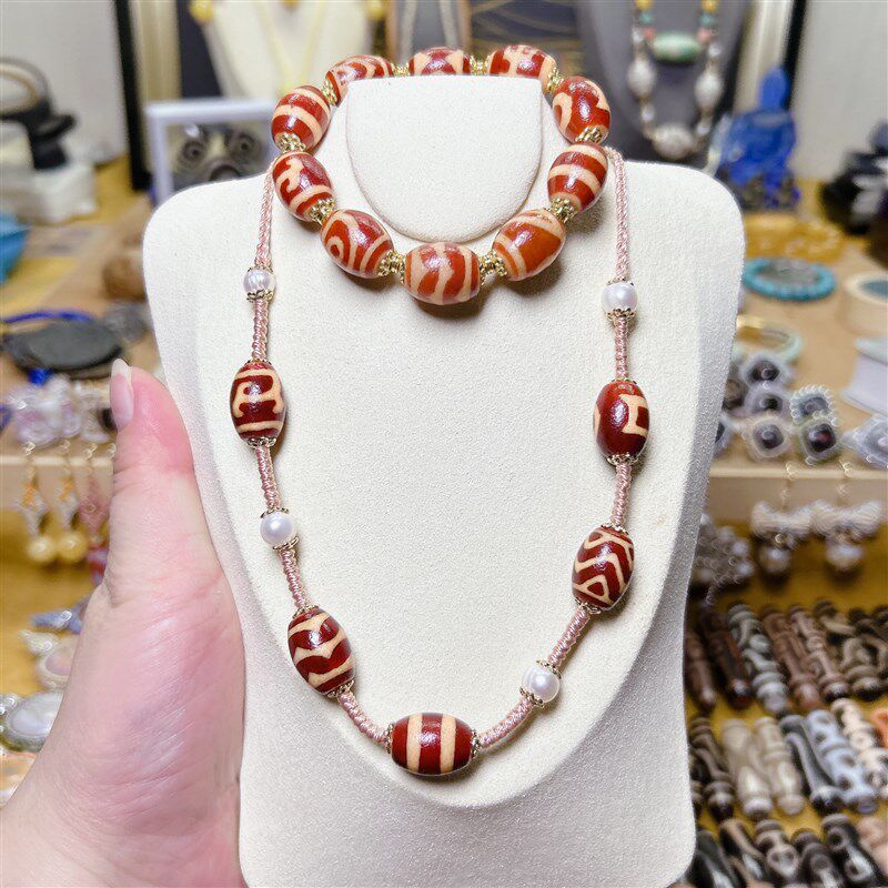 红肉多宝天珠手链项链手串锁骨绳两件套,珠宝/钻石/翡翠,手饰,淘宝优惠券,粉丝福利购,淘宝优惠卷