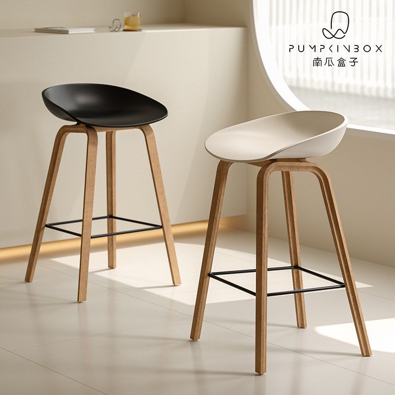实木吧台椅现代简约北欧创意吧凳酒吧椅高凳子家用前台椅高脚椅子,住宅家具,家用高脚椅,淘宝优惠券,粉丝福利购,淘宝优惠卷