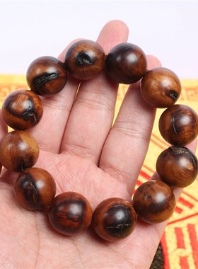 正宗道家守护手串保真雷击木料天然雷击枣木佛珠2cm雷霆雷纹念珠