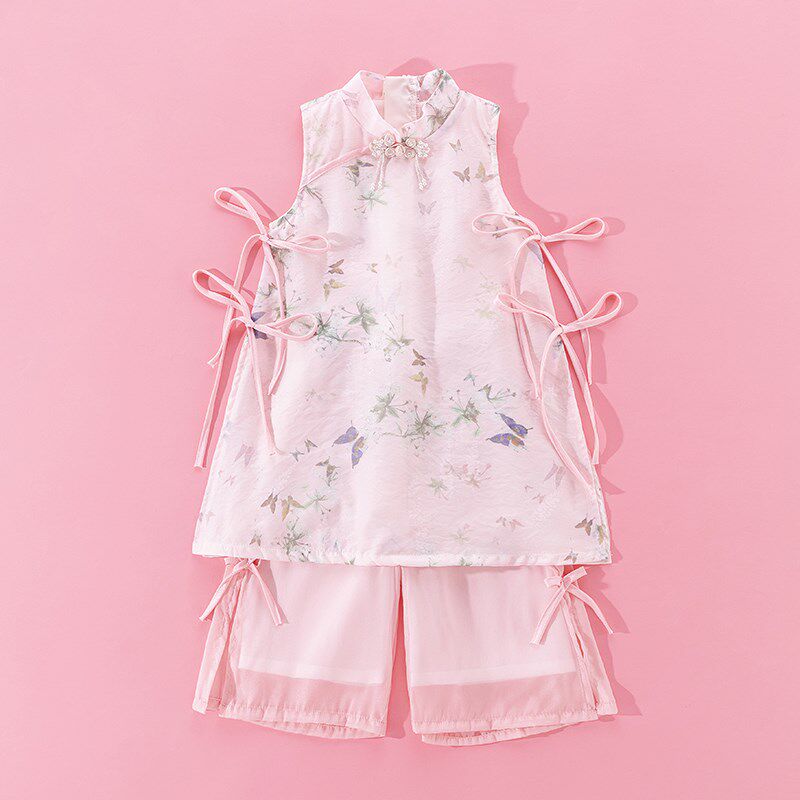 汉服女童夏季女孩新款改良旗袍儿童夏季国风套装新中式连衣裙夏装