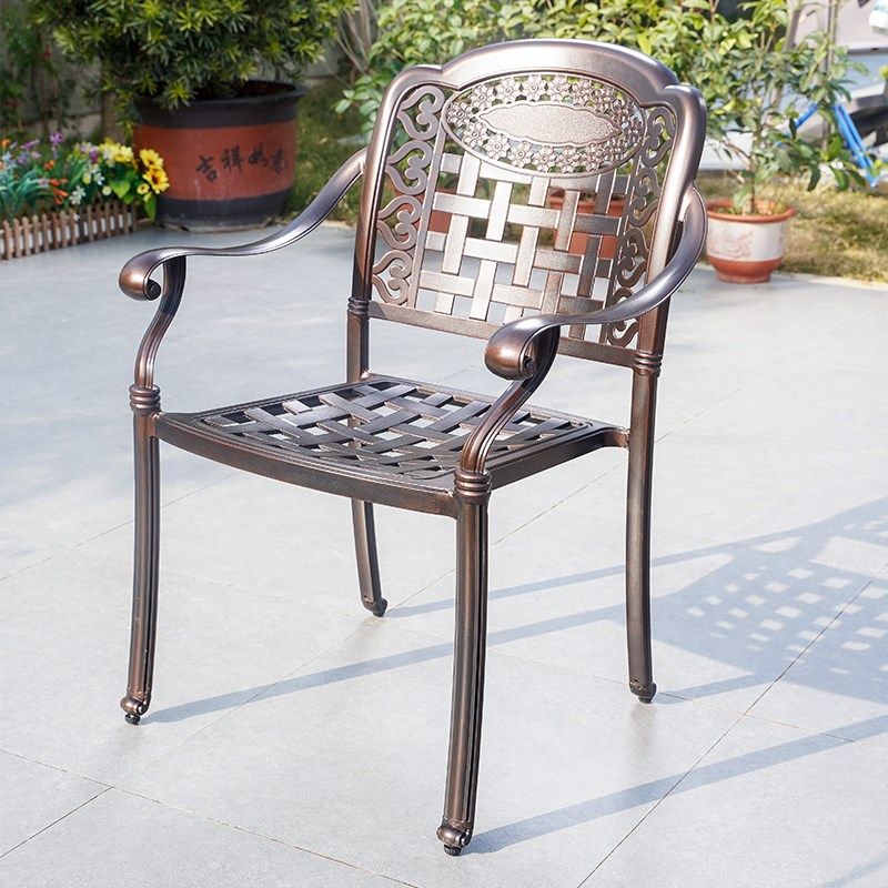 户外庭院铸铝单椅别墅露台阳台休闲椅铁艺室外花园桌椅单人靠背椅,住宅家具,桌椅套件,淘宝优惠券,粉丝福利购,淘宝优惠卷
