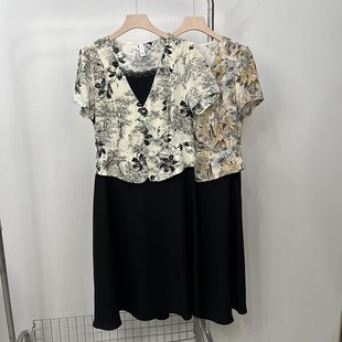 气质高贵中老年女夏装 雪纺连衣裙母亲节新款 裙子 短袖 中年妈妈夏季