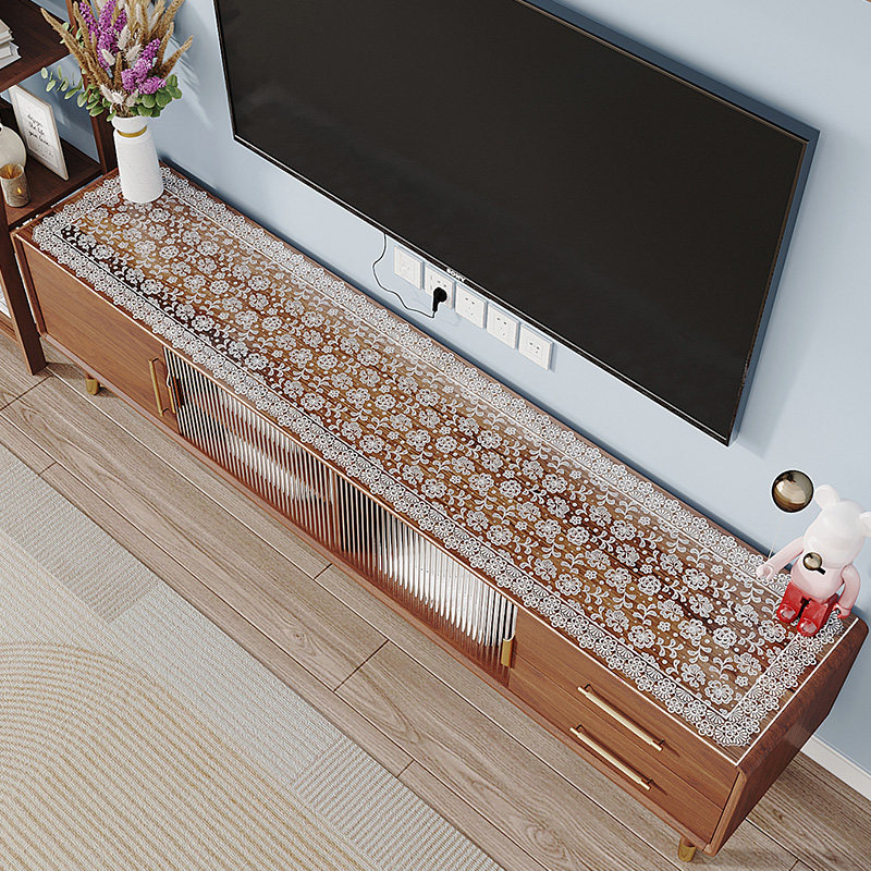 pvc软玻璃电视柜桌垫 透明蕾丝水晶板餐桌布免洗防油防水茶几垫子,居家布艺,桌布,淘宝优惠券,粉丝福利购,淘宝优惠卷