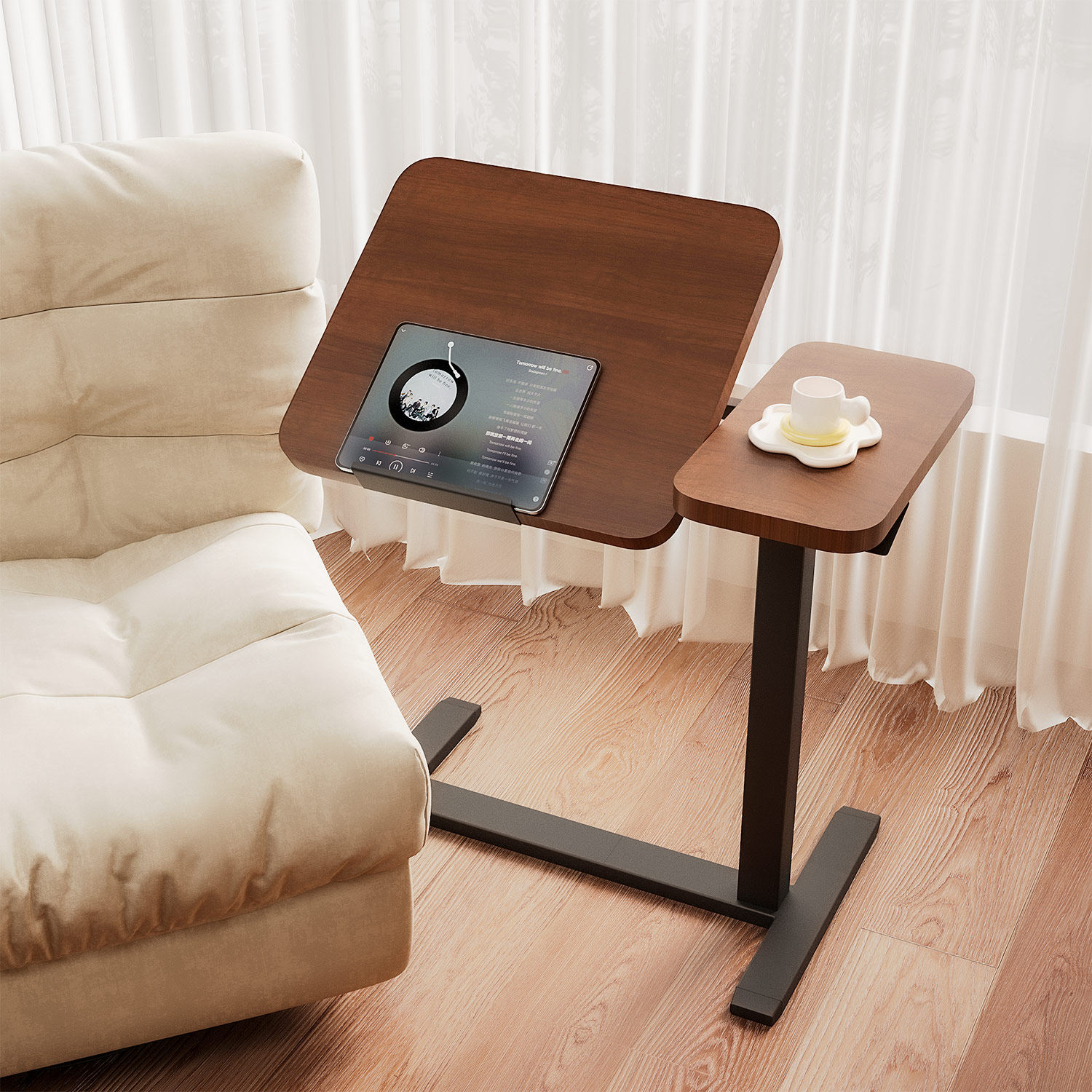 可移动升降床边桌家用沙发边几笔记本电脑桌折叠小桌子工作台书桌,住宅家具,床边桌,淘宝优惠券,粉丝福利购,淘宝优惠卷