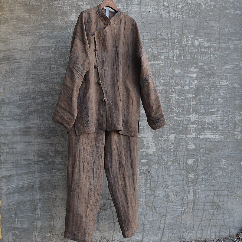 中国风男装亚麻立领唐装改良汉服衬衫上衣长裤两件套休闲小众帅,男装,其他套装,淘宝优惠券,粉丝福利购,淘宝优惠卷
