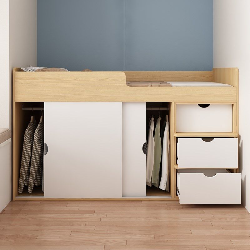定制小户型上床下柜组合多功能儿童高低床单人加高箱床简约储物床,住宅家具,衣柜床,淘宝优惠券,粉丝福利购,淘宝优惠卷