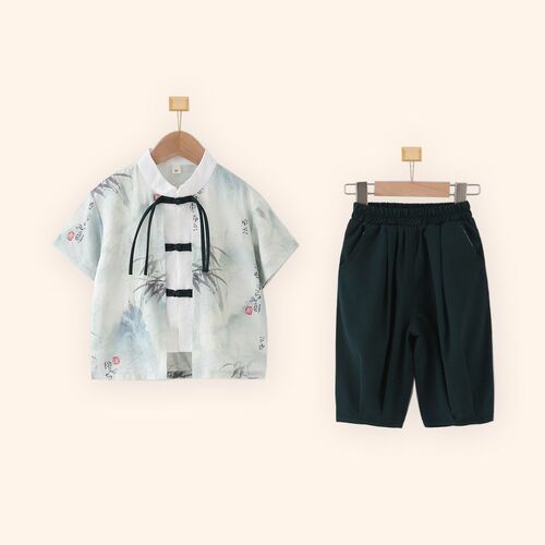 汉服男童国风套装夏季薄款新中式六一幼儿园演出服国学服儿童古装