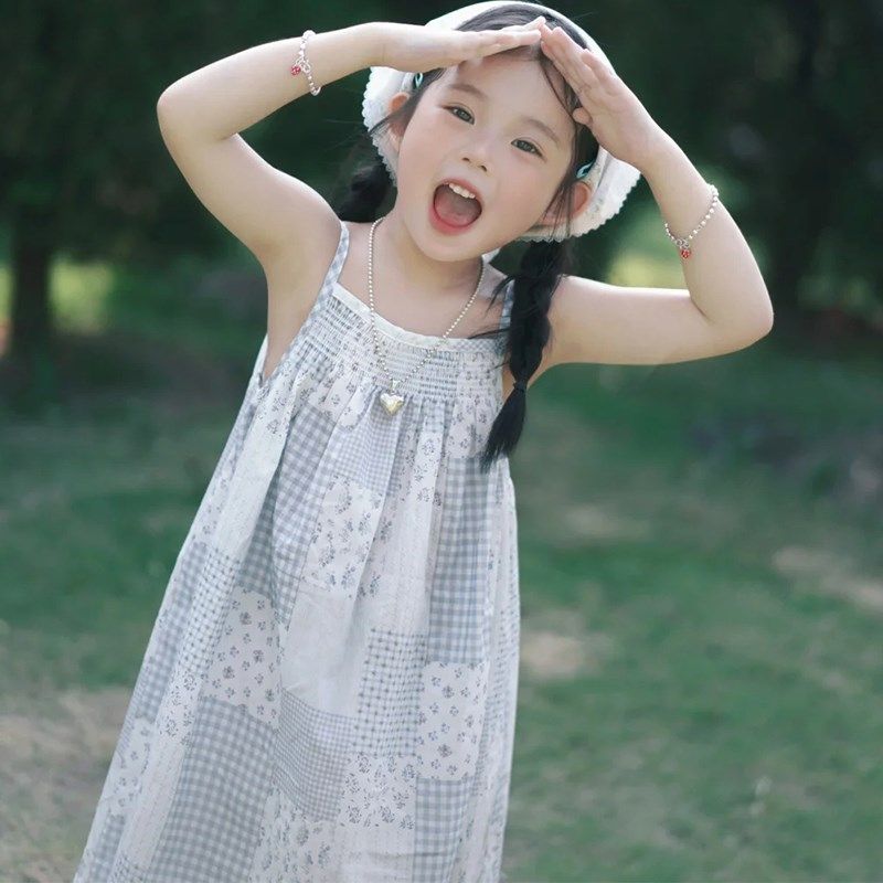 女童连衣裙2025新款夏季女孩洋气韩版格子吊带裙儿童时尚休闲裙子,童装/婴儿装/亲子装,连衣裙,淘宝优惠券,粉丝福利购,淘宝优惠卷
