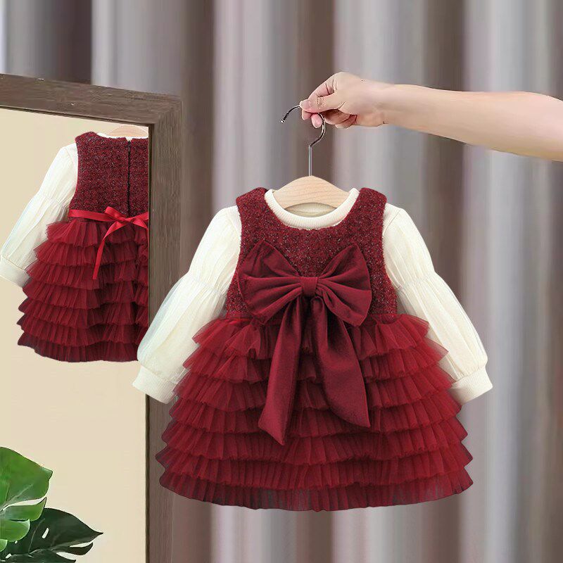 女童加绒连衣裙冬装婴儿童公主裙套装拜年服秋冬季一周岁宝宝礼服,童装/婴儿装/亲子装,连衣裙,淘宝优惠券,粉丝福利购,淘宝优惠卷