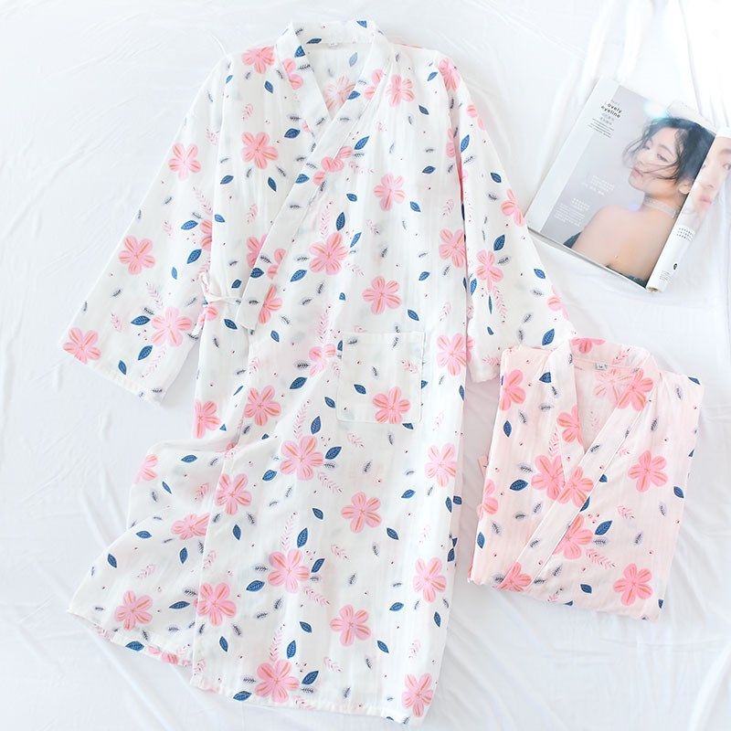 日式纱布和服睡裙女春夏薄款纯棉开衫睡袍浴衣全棉宽松汗蒸服睡衣,女士内衣/男士内衣/家居服,睡袍/浴袍,淘宝优惠券,粉丝福利购,淘宝优惠卷