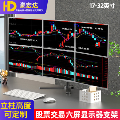 多屏拼接显示器支架期货金融炒股专用电脑支架气压升降多角度可调
