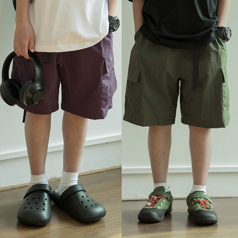 男童纯色工装裤速干裤2025夏季新款大童五分裤日系薄款宽松短裤潮,童装/婴儿装/亲子装,裤子,淘宝优惠券,粉丝福利购,淘宝优惠卷