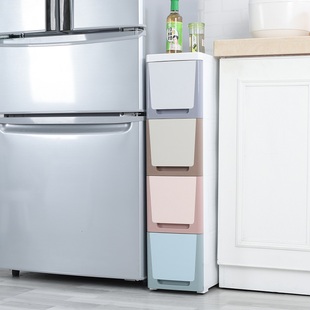 20-30cm夹缝收n纳柜抽屉式卫生间储物柜卧室床头整理柜厨房置物架