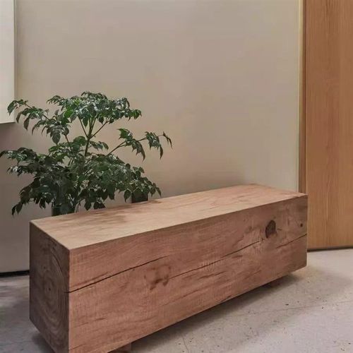 实木墩子花架花几 原木置物摆件底座 方形木桩展示台踏板树桩坐凳