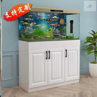 饰落地I底柜隔断门水族箱底座柜 鱼缸多层家用客厅沙发旁小多层装