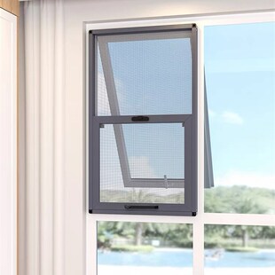 上下推拉式纱窗外开下悬防盗窗两推金刚网卫生间纱窗网自装免打孔