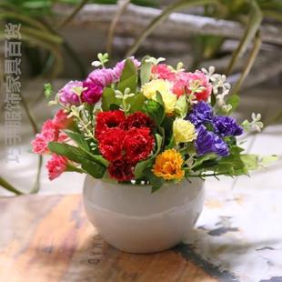 桌花摆设卧室花瓶桌上绿植塑料花桌面干花束奶茶店桌摆摆件装饰客