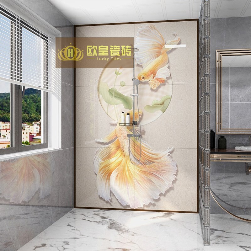 定做淋浴背景墙瓷砖卫生间花片墙C砖岩板浴室洗手间玄关造型花砖