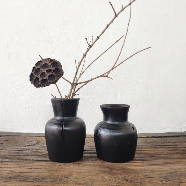 侘寂风花瓶实木碳化木制日式摆件民宿复古插花装饰品餐桌台面花器,家居饰品,花瓶,淘宝优惠券,粉丝福利购,淘宝优惠卷