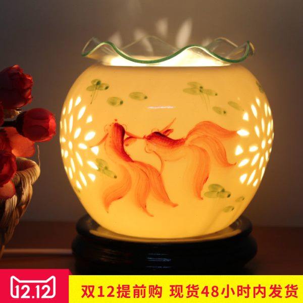 古典香薰台灯陶瓷香薰炉插电香薰灯酒店卧室床头灯香薰精油灯香炉,家居饰品,香薰炉,淘宝优惠券,粉丝福利购,淘宝优惠卷