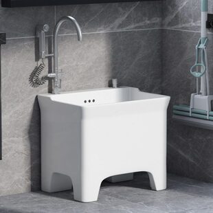 元 匠家用阳台拖把池卫生间高脚户外大号陶瓷洗拖把盆带龙头孔